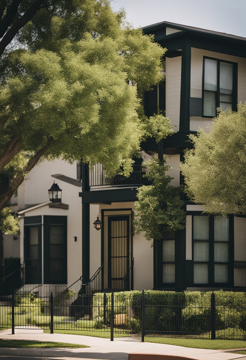 A peaceful neighborhood in San Antonio, Texas with affordable housing, green parks, and friendly locals